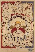 James Ensor Poster for the Carnival at Ostend oil on canvas